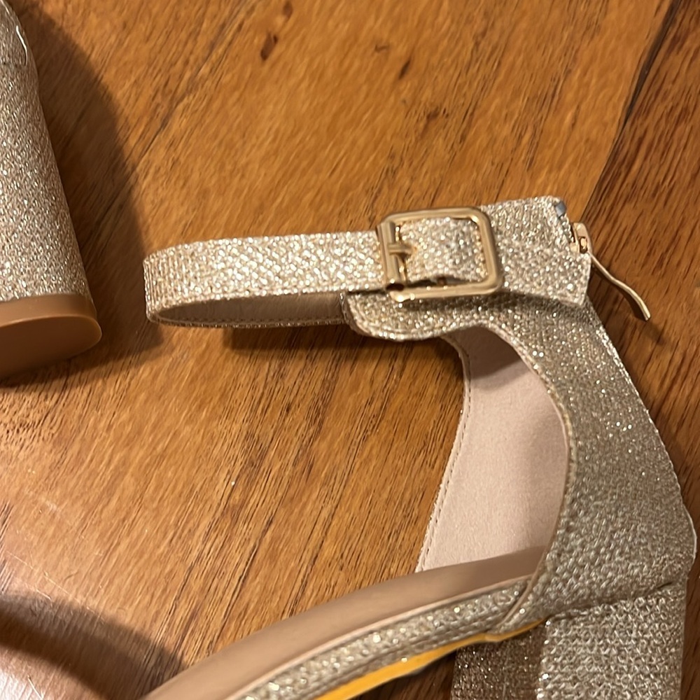 Glitter Chunky Ankle Strap Sandals - Picture 5 of 7
